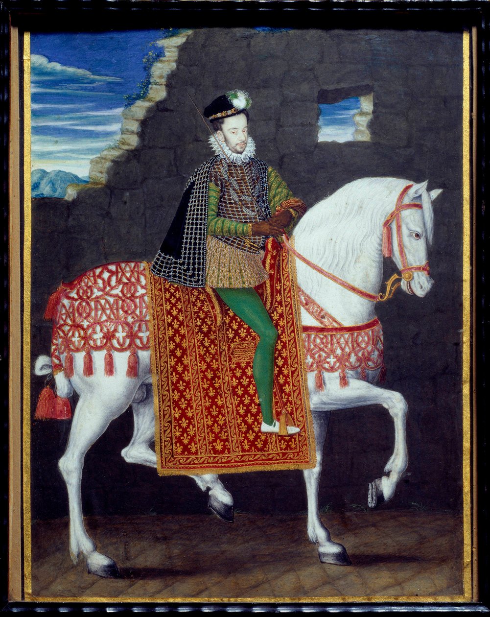 صورة الفروسية لهنري الثالث ، ملك فرنسا (1551-1589) لوحة مجهولة في الغواش. القرن السادس عشر الشمس. 0،27 × 0،2 م. شانتيلي ، متحف كوندي بواسطة المدرسة الفرنسية