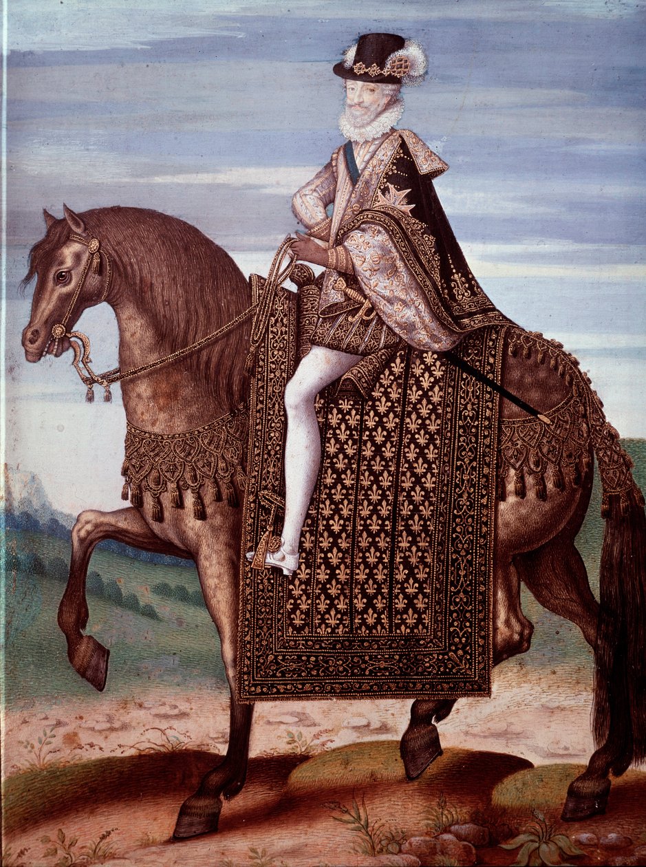 صورة الفروسية لهنري الرابع (1553-1610) ملك فرنسا (صورة هنري الرابع ملك فرنسا) لوحة مجهولة المصدر بواسطة المدرسة الفرنسية