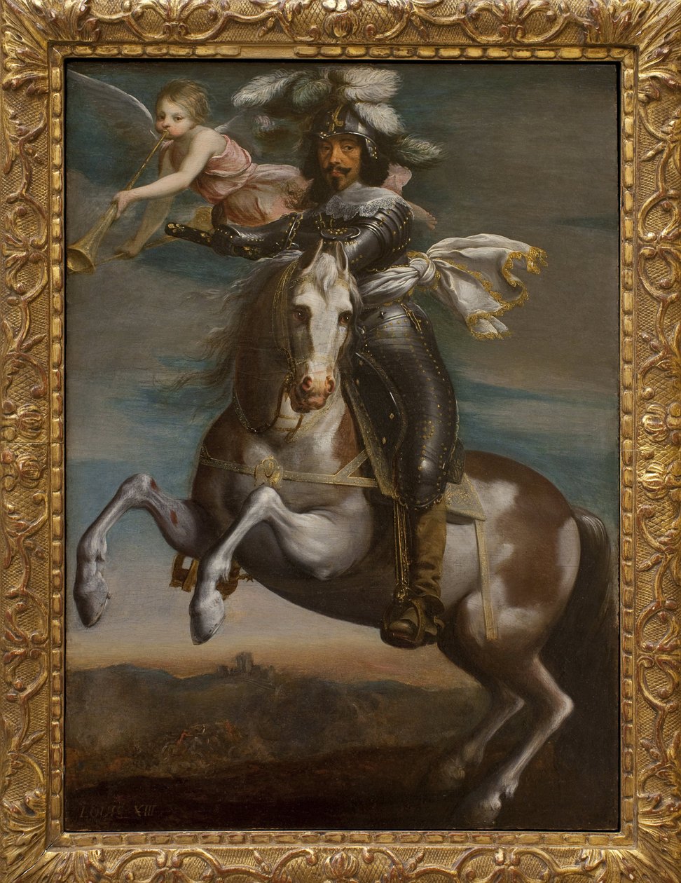 صورة الفروسية للويس الثالث عشر (1601-1643). رسم حوالي عام 1630. الفن الفرنسي القرن السابع عشر. متحف روان للفنون الجميلة. بواسطة المدرسة الفرنسية