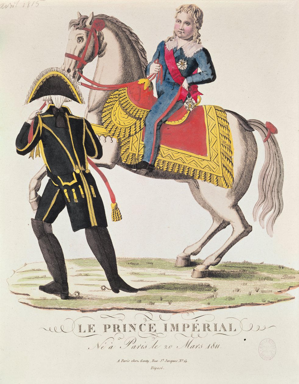 صورة الفروسية لنابليون الثاني (1811-1832) ملك روما ، أبريل 1815 بواسطة المدرسة الفرنسية