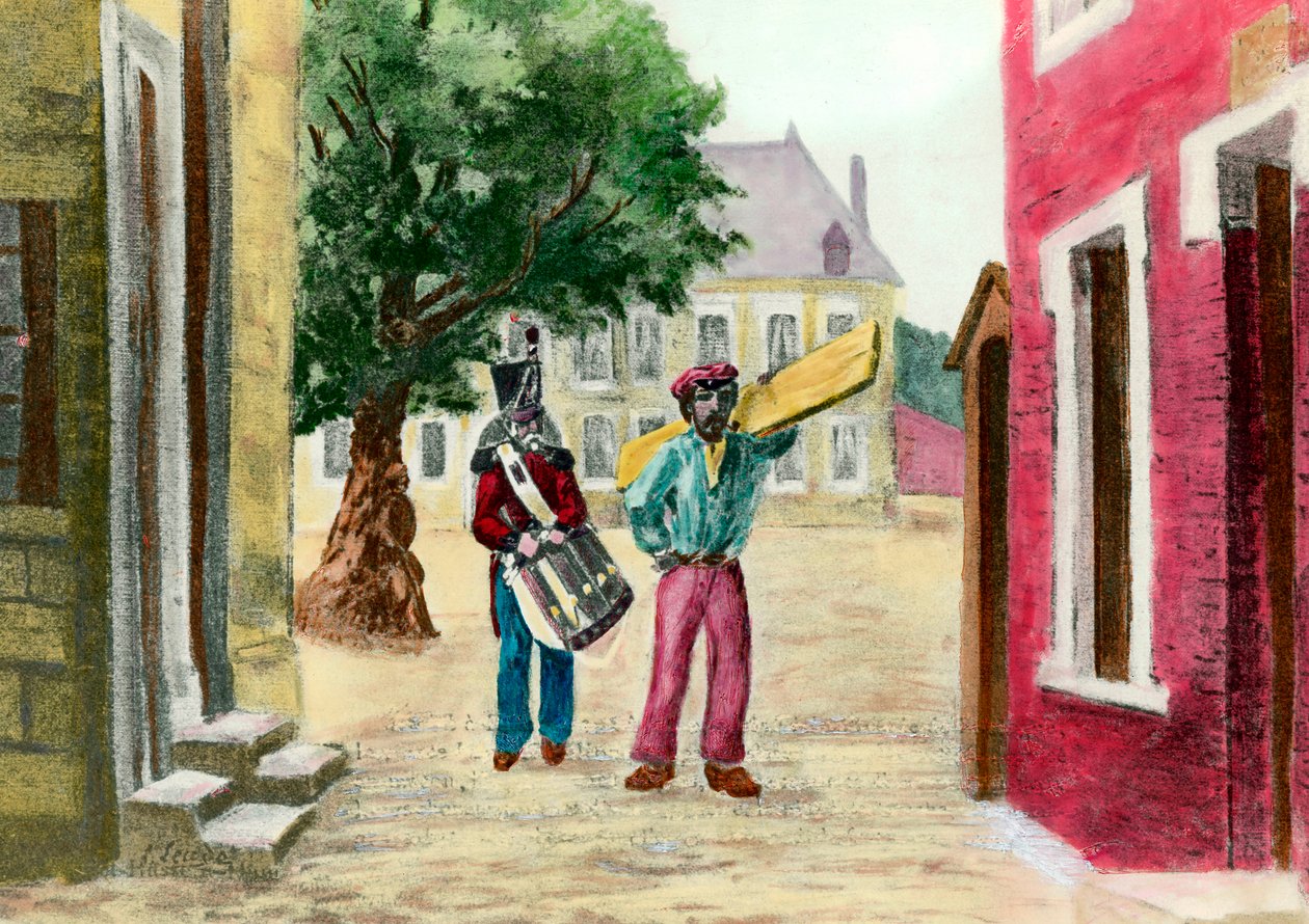 الهروب من نابليون الثالث: هرب الأمير نابليون الثالث متنكرًا في ماكون من فورت هام في عام 1846. نقش من القرن التاسع عشر. مجموعة خاصة. بواسطة المدرسة الفرنسية