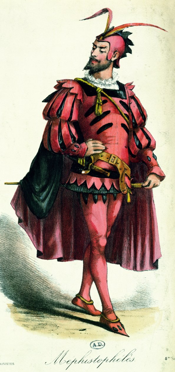 زي تنكري لـ Mephistopheles ، من LArt du Travestissement بواسطة Leon Salut ، 1885 بواسطة المدرسة الفرنسية
