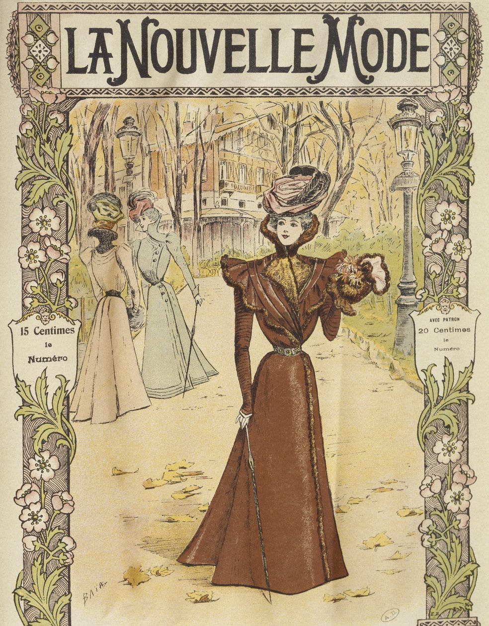 لوحة أزياء ، رسم توضيحي للغلاف من La Nouvelle Mode ، 12 ديسمبر 1897 بواسطة المدرسة الفرنسية