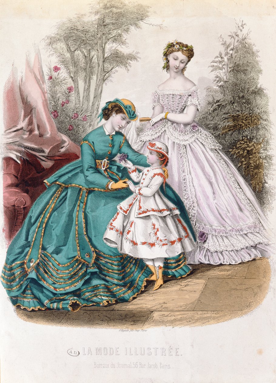 لوحة الموضة من La Mode Illustree ، 1865 بواسطة المدرسة الفرنسية