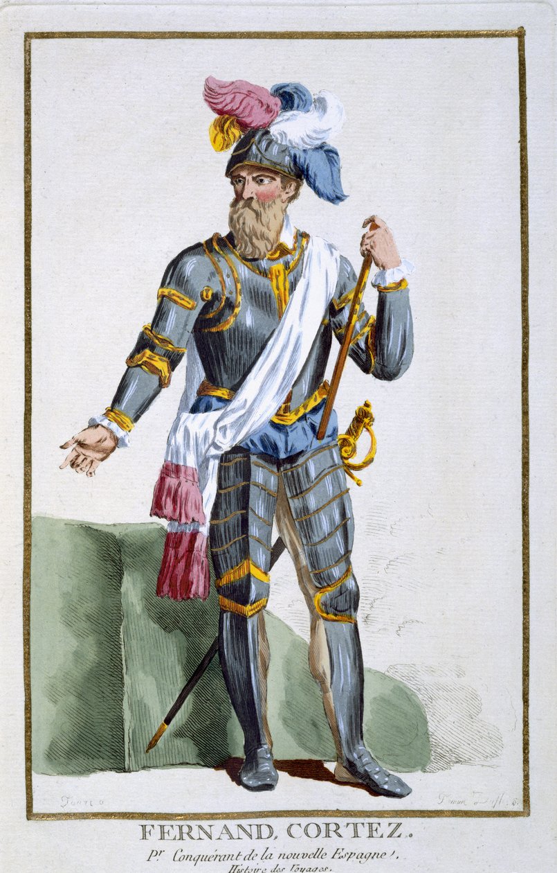 فرناند كورتيز (1485-1547) ، محفور بواسطة بيير دوفلوس (1742-1816) ، 1780 (نقش نحاسي) بواسطة المدرسة الفرنسية