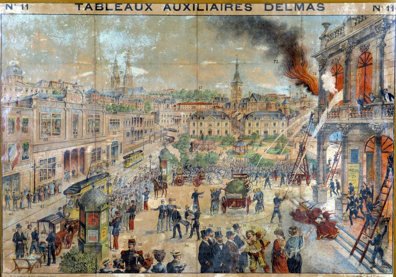 Fire in the city. sd. 19th ed Delmas. بواسطة المدرسة الفرنسية