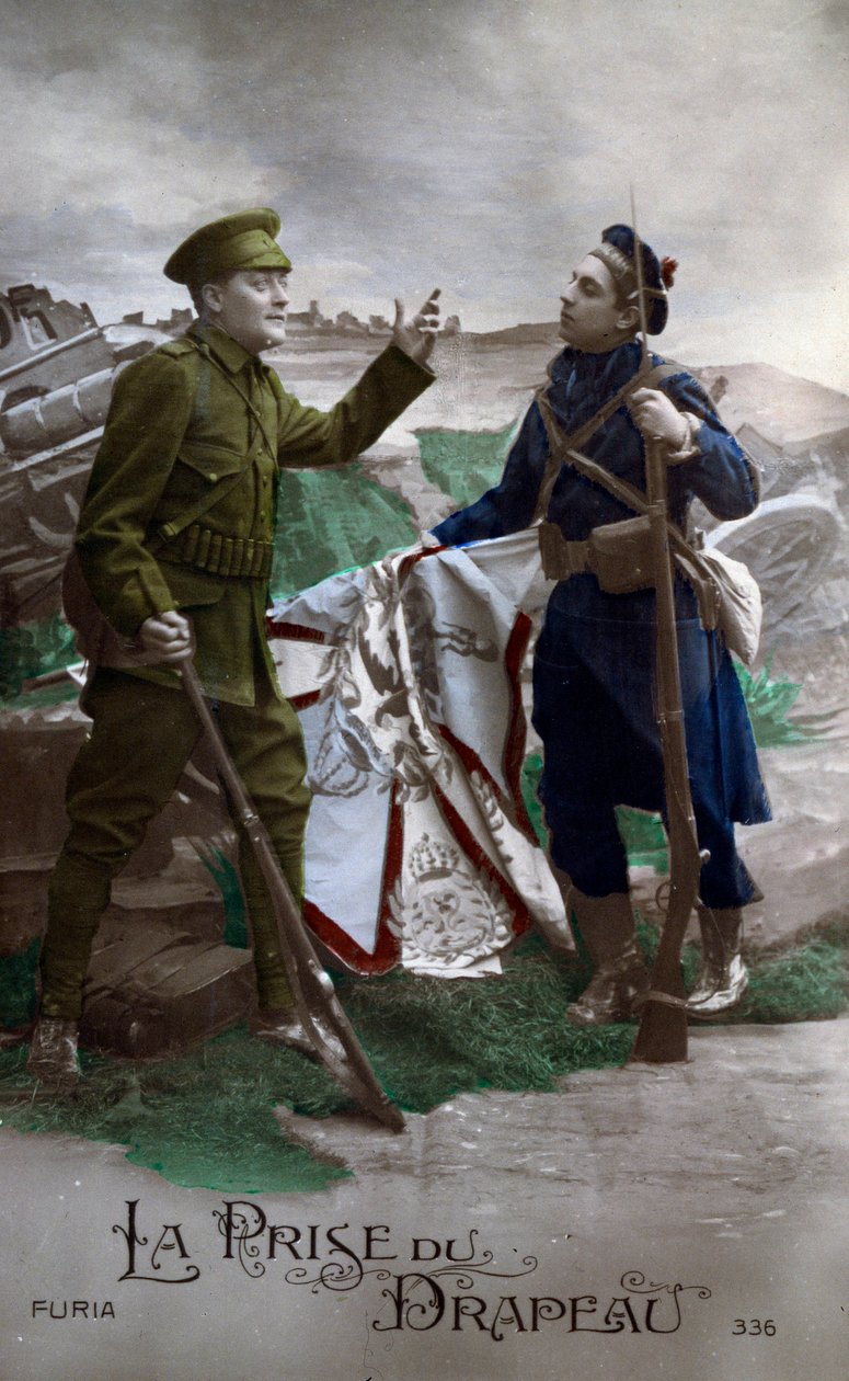 الحرب العالمية الأولى: بطاقة بريدية بعنوان quot;العلمquot; عام 1914 (صورة) بواسطة المدرسة الفرنسية