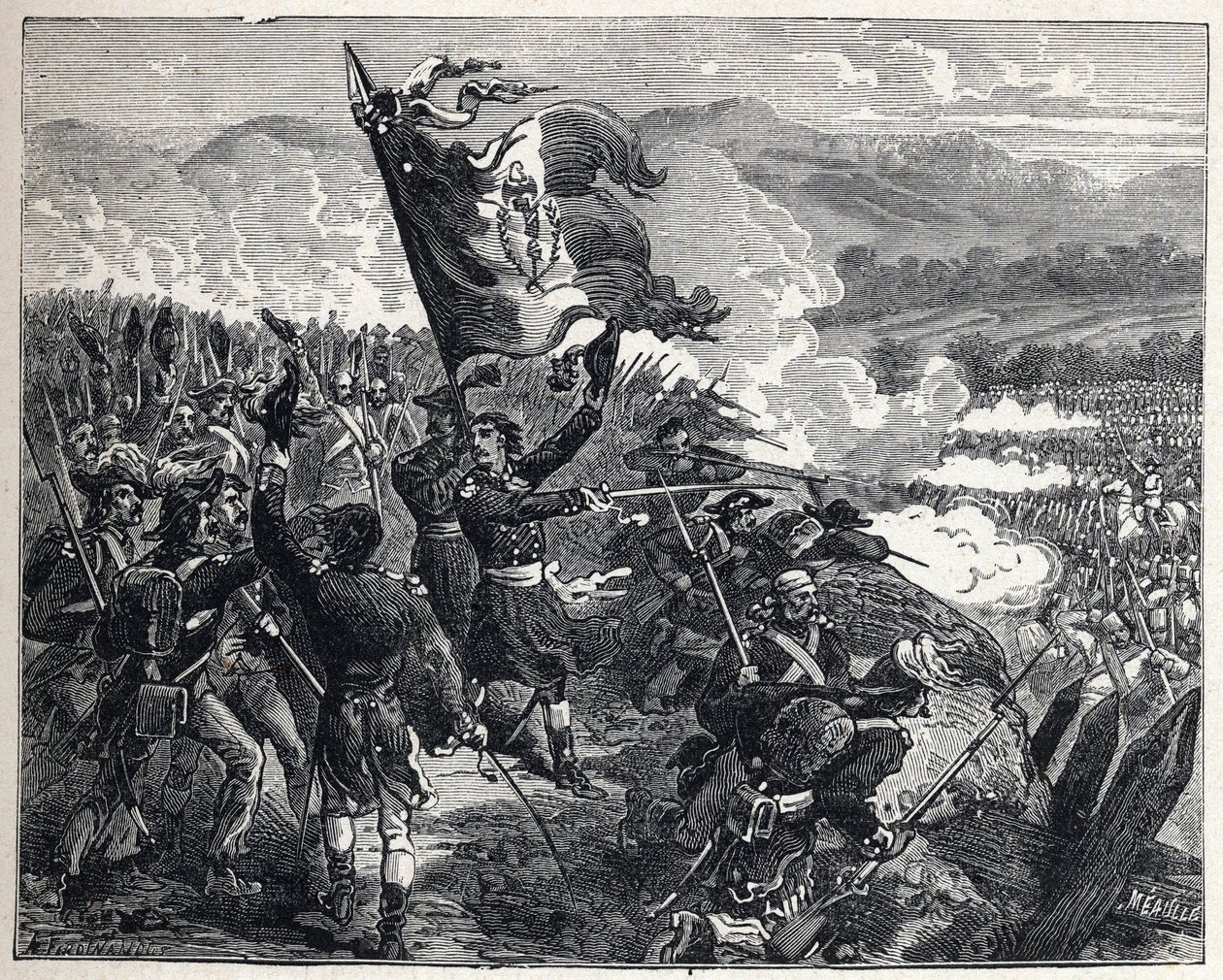 التحالف الأول: العقيد أنطوان غيوم (أنطوان غيوم) رامبون (1759-1842) في معركة مونتنوت في 12 أبريل. بواسطة المدرسة الفرنسية