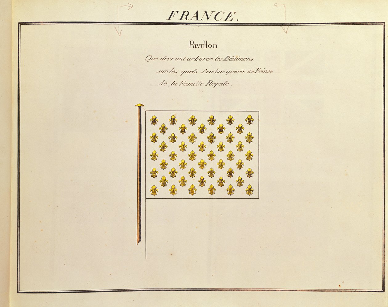 علم أمير العائلة المالكة ، من Pavillons des Puissances Maritimes (نقش الألوان) بواسطة المدرسة الفرنسية