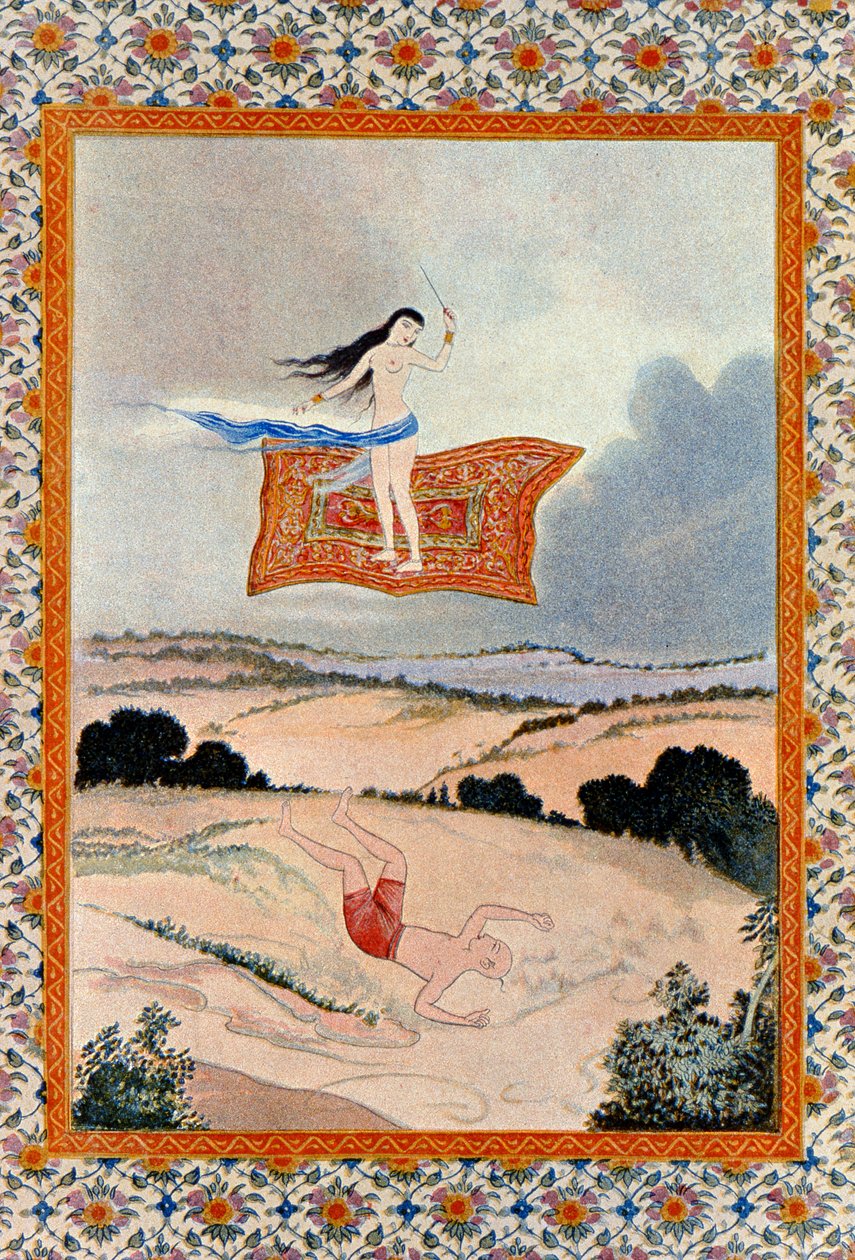 طر ، يا ماجيك بساط وناقلني ، رسم من الليالي العربية. 1895 (نقش الألوان) بواسطة المدرسة الفرنسية