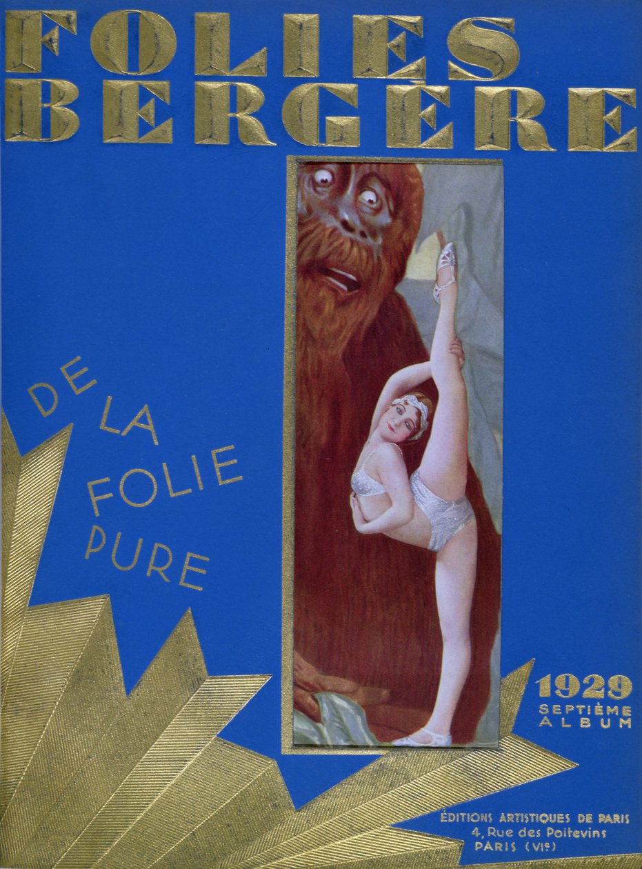 برنامج Folies Bergere للمسرح De la Folie Pure ، مستوحى من فيلم King Kong ، وبطولة Glenn Ellyn ، 1929 بواسطة المدرسة الفرنسية