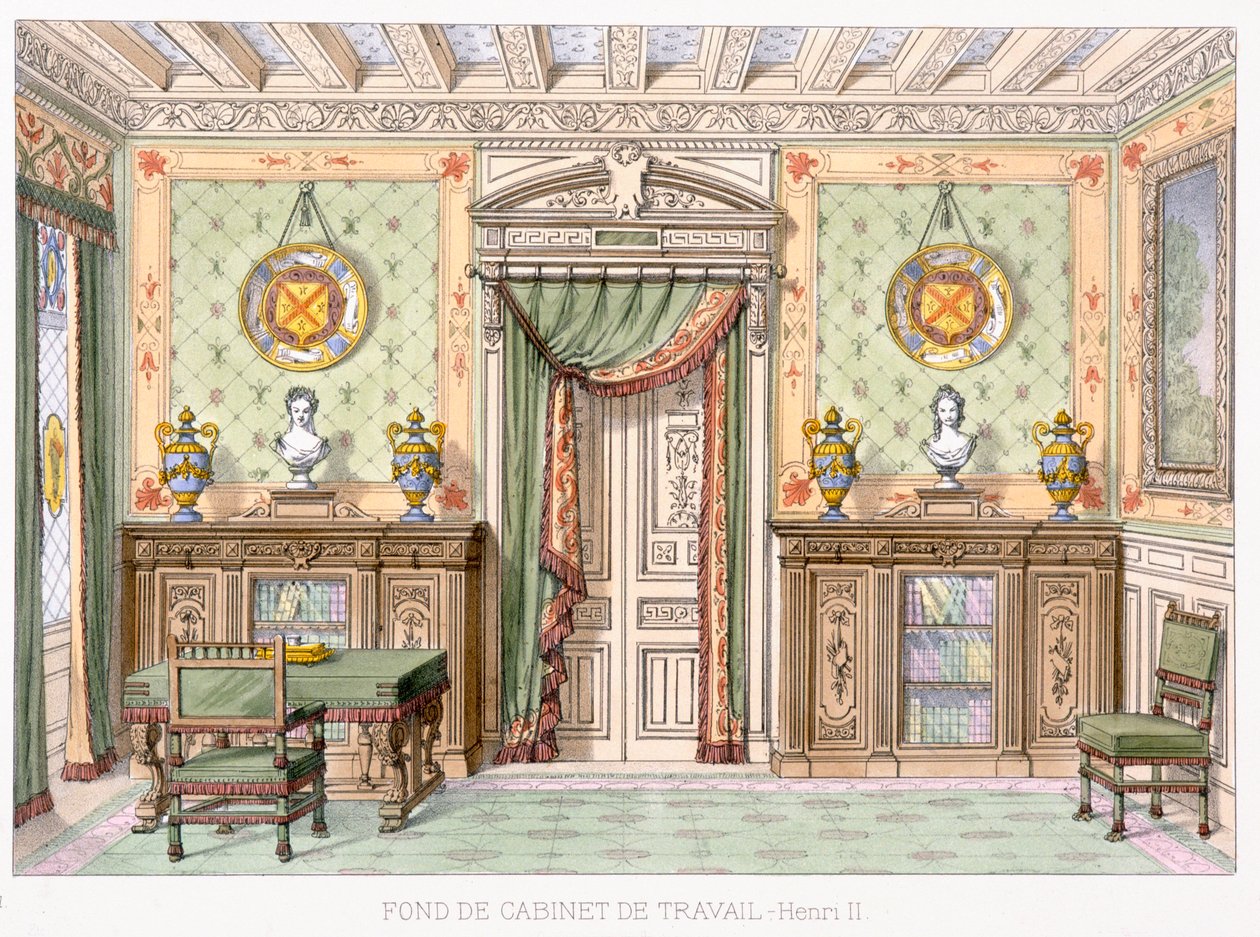 Fond de cabinet de travail بأسلوب Henri II من Le Gared-Meuble ، بواسطة المدرسة الفرنسية