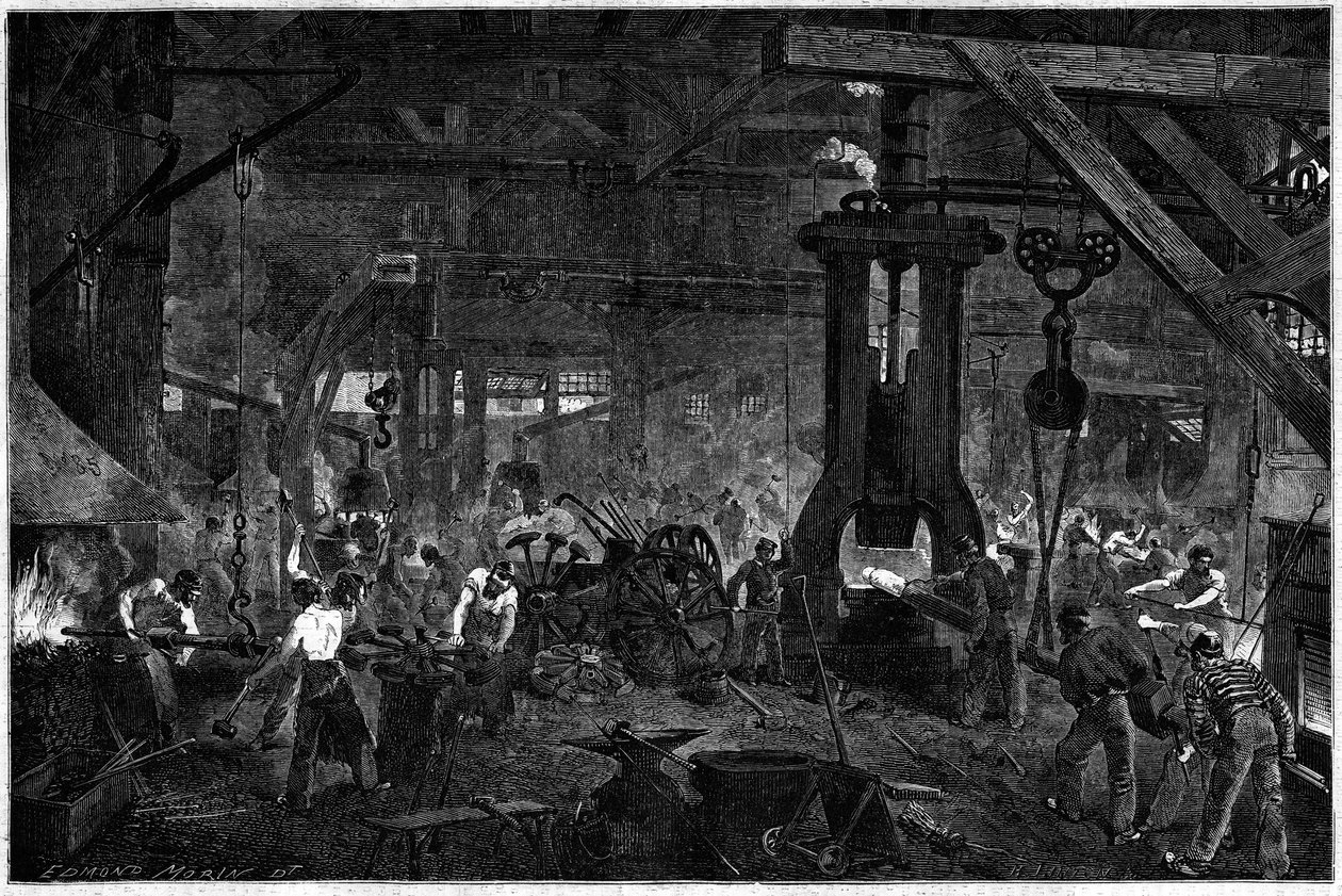 Forge of the Deresne and Cail مؤسستي جرينيل بواسطة المدرسة الفرنسية