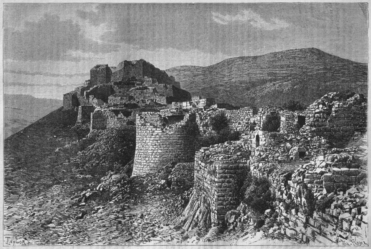 قلعة بني ياس من سوريا اليوم. رحلات إلى فينيسيا ولبنان وجودي. 1875-1880 من لويس تشارلز إميل لورت ، 1884 (النقش وزن الجسم) بواسطة المدرسة الفرنسية