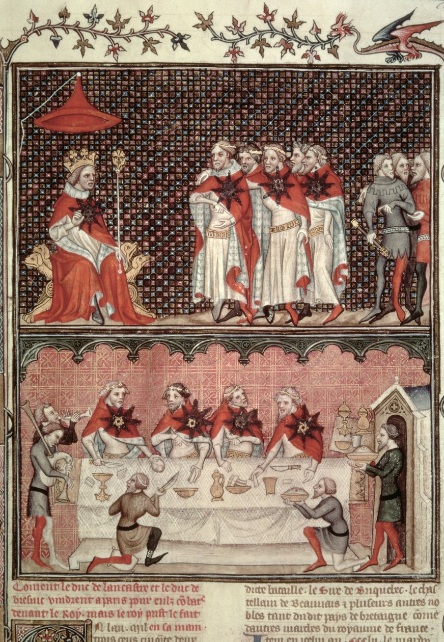 Fr 2813 fol.39 The Dauphin Charles (1338-80) ونواب الدول الثلاث ، من Grandes Chroniques de France ، 1375-79 بواسطة المدرسة الفرنسية