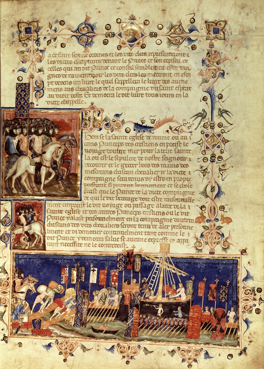 Fr 4274 fol.6 الانطلاق إلى الحروب الصليبية 1352 بواسطة المدرسة الفرنسية