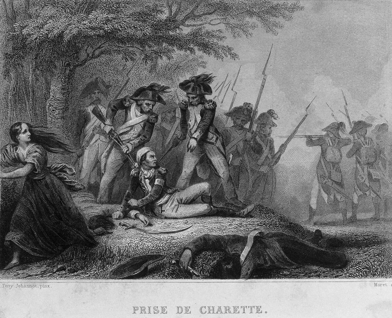 Francois-Athanase de Charette de la Contrie (Francois Athanase: 1763-1796) - في "" الثورة الفرنسية "بقلم تيير. القرن ال 19 بواسطة المدرسة الفرنسية