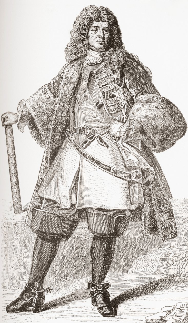 فرانسوا دي نيوفيل ، دوق فيلروي الثاني ، 1644 1730. جندي فرنسي. من Les Heures Libres تم نشره عام 1908. بواسطة المدرسة الفرنسية