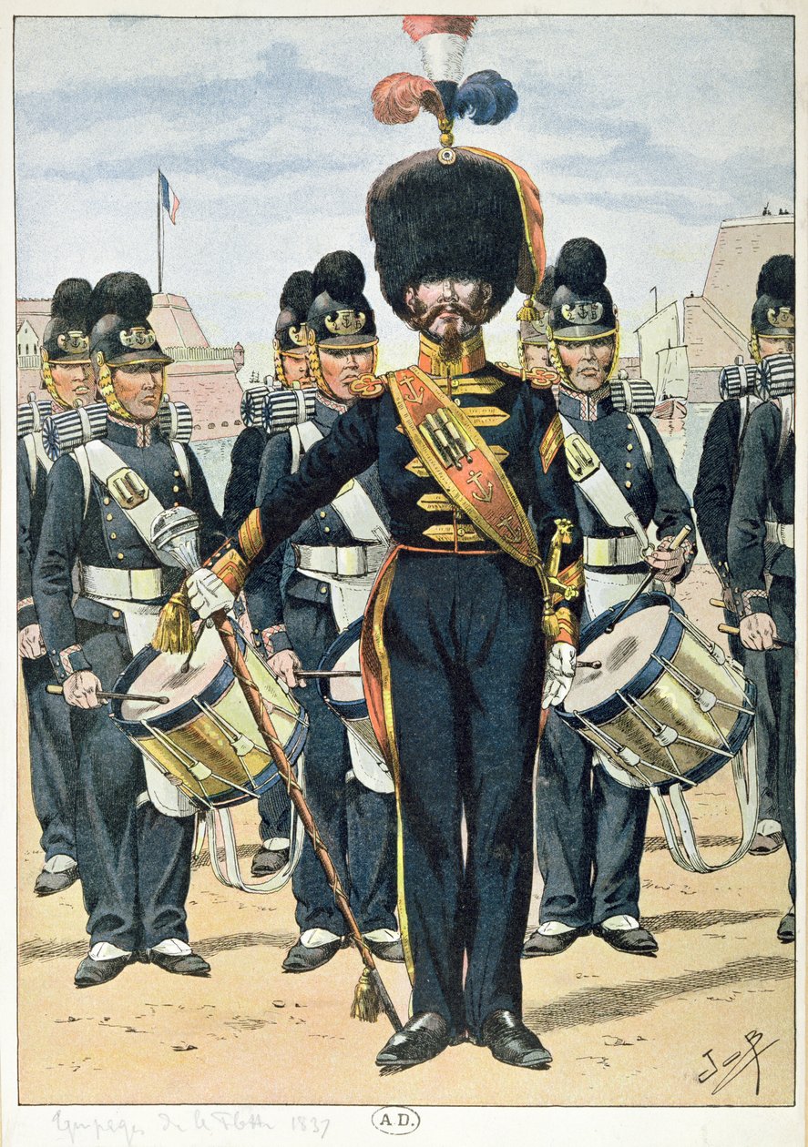 الفرقة البحرية الفرنسية عام 1837 ، حوالي 1900 بواسطة المدرسة الفرنسية
