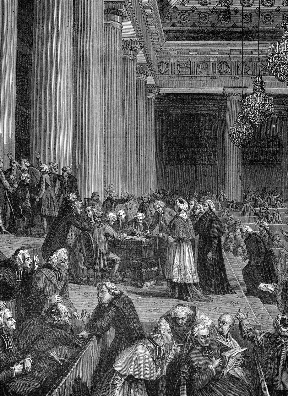 الثورة الفرنسية: إلغاء الامتيازات في الجمعية الوطنية عام 1789 (نقش) بواسطة المدرسة الفرنسية