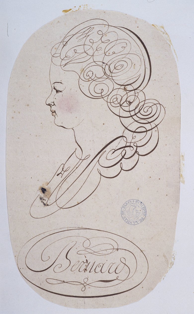 الخط الفرنسي: صورة لشاب أعدمه برنار دي باريس حوالي عام 1780. بواسطة المدرسة الفرنسية