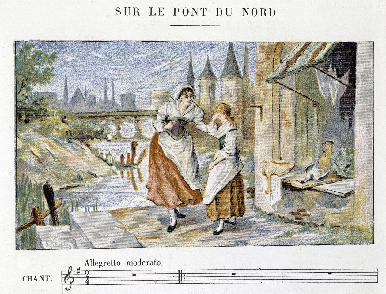 الأغنية الشعبية والتقليدية الفرنسية: “Sur le pont du Nord” ”، nd بواسطة المدرسة الفرنسية