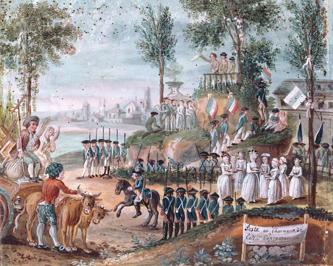 مهرجان المقاطعات الفرنسية للكائن الأعلى ، 1794 (مرحاض على ورق) بواسطة المدرسة الفرنسية