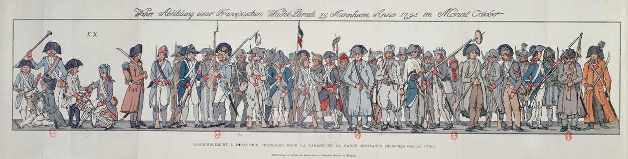 الجنود الفرنسيون في ألمانيا ، 1795 (نقش الألوان) بواسطة المدرسة الفرنسية