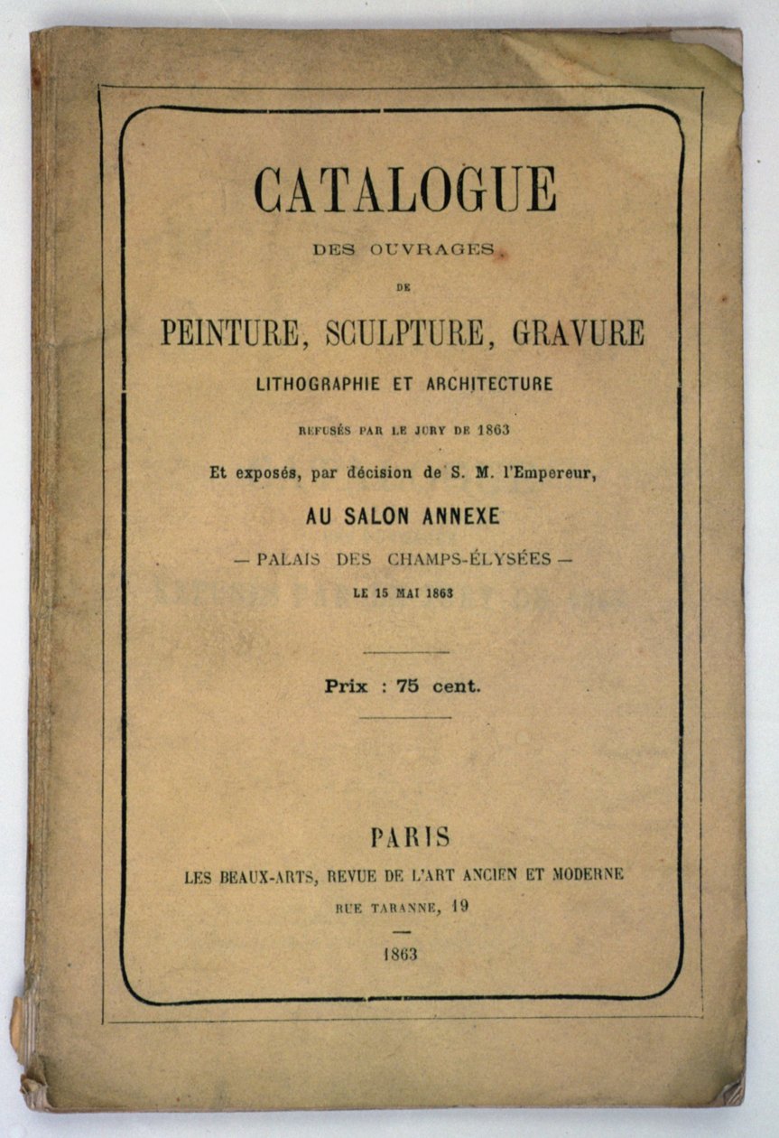 الغلاف الأمامي لكتالوج صالون الرفض 1863 بواسطة المدرسة الفرنسية