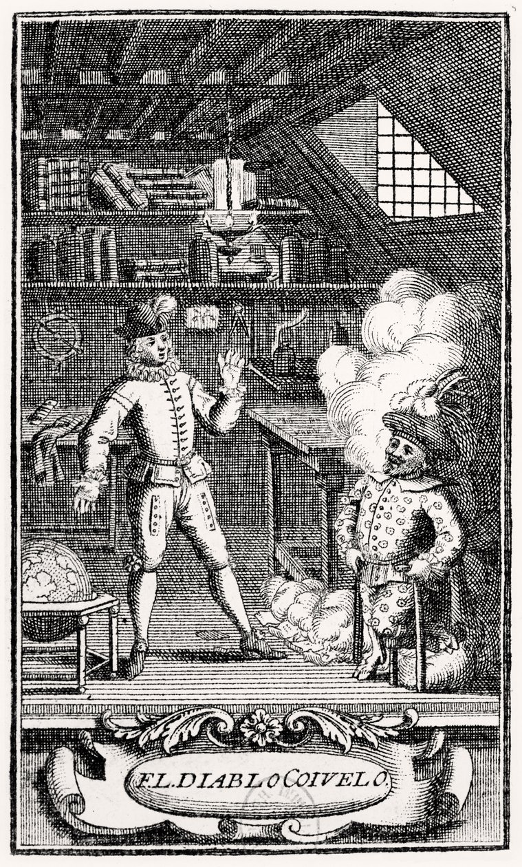مقدمة من Dubercelle لـ "The Devil on Two Sticks" ، حوالي عام 1787 بواسطة المدرسة الفرنسية