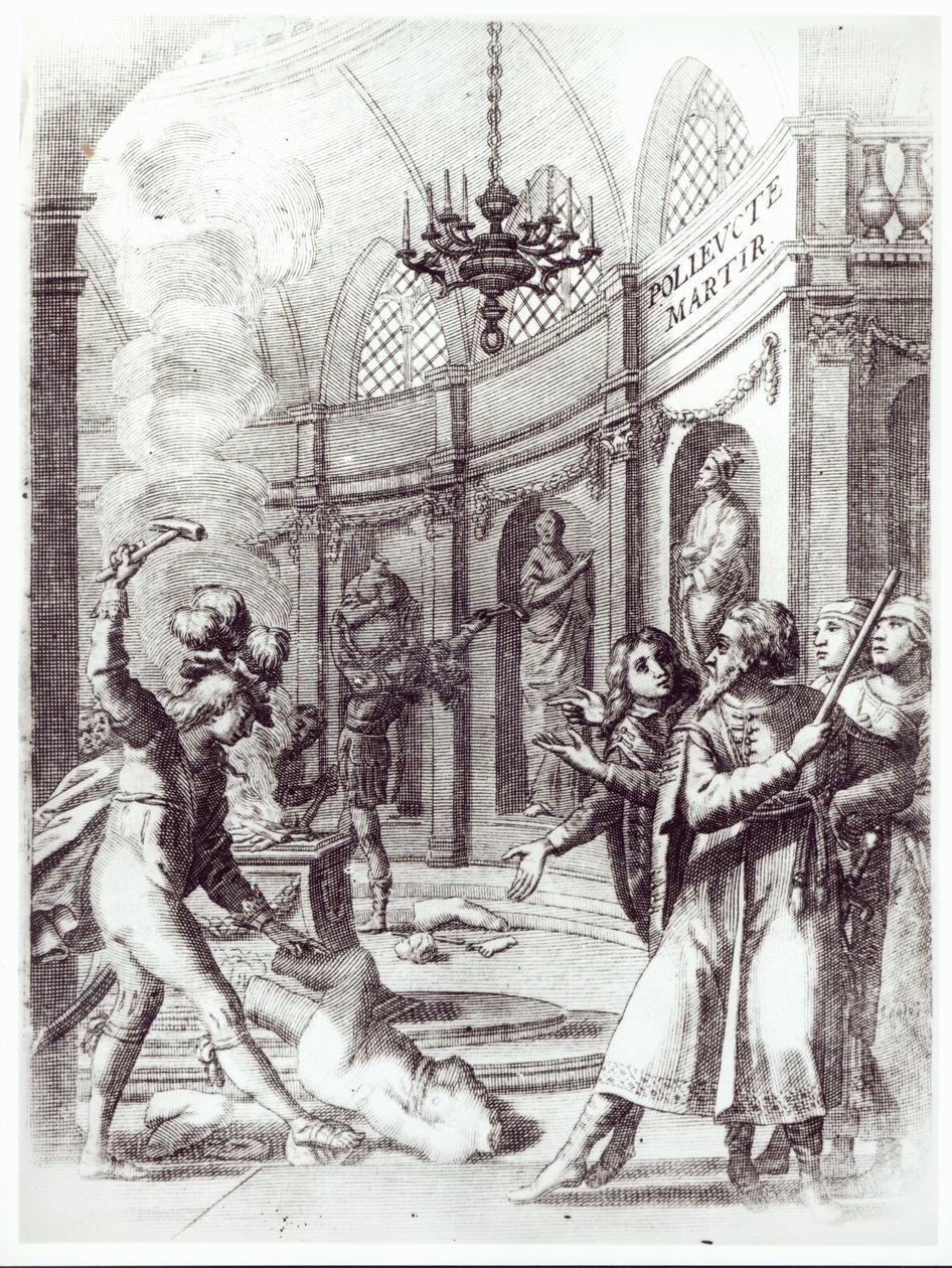 صورة لواجهة Polyeucte بقلم بيير كورنيل (1606-84) نشرت في 1643 بواسطة المدرسة الفرنسية