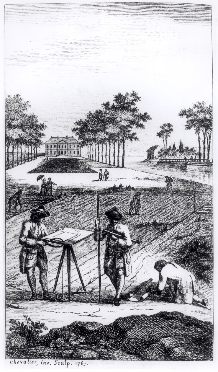 صورة من La Science de lArpenteur بواسطة Dupain de Montesson (c.1720-90) نشرت في باريس ، 1766 بواسطة المدرسة الفرنسية