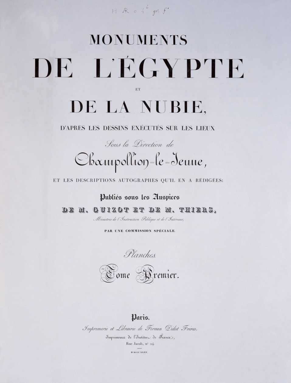 صورة من المجلد الأول من آثار مصر والمصرية من قبل الفنان ، نشرها في باريس فيرمين ديدوت ، 1835 بواسطة المدرسة الفرنسية