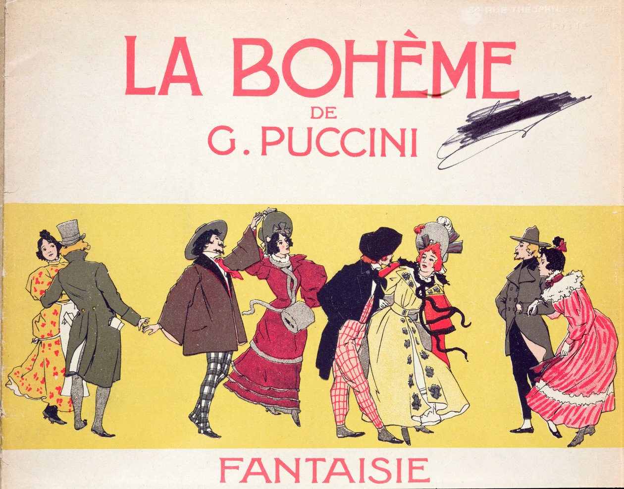 صورة من صفحة النتيجة لـ La Boheme بواسطة Puccini ، أوائل القرن العشرين بواسطة المدرسة الفرنسية