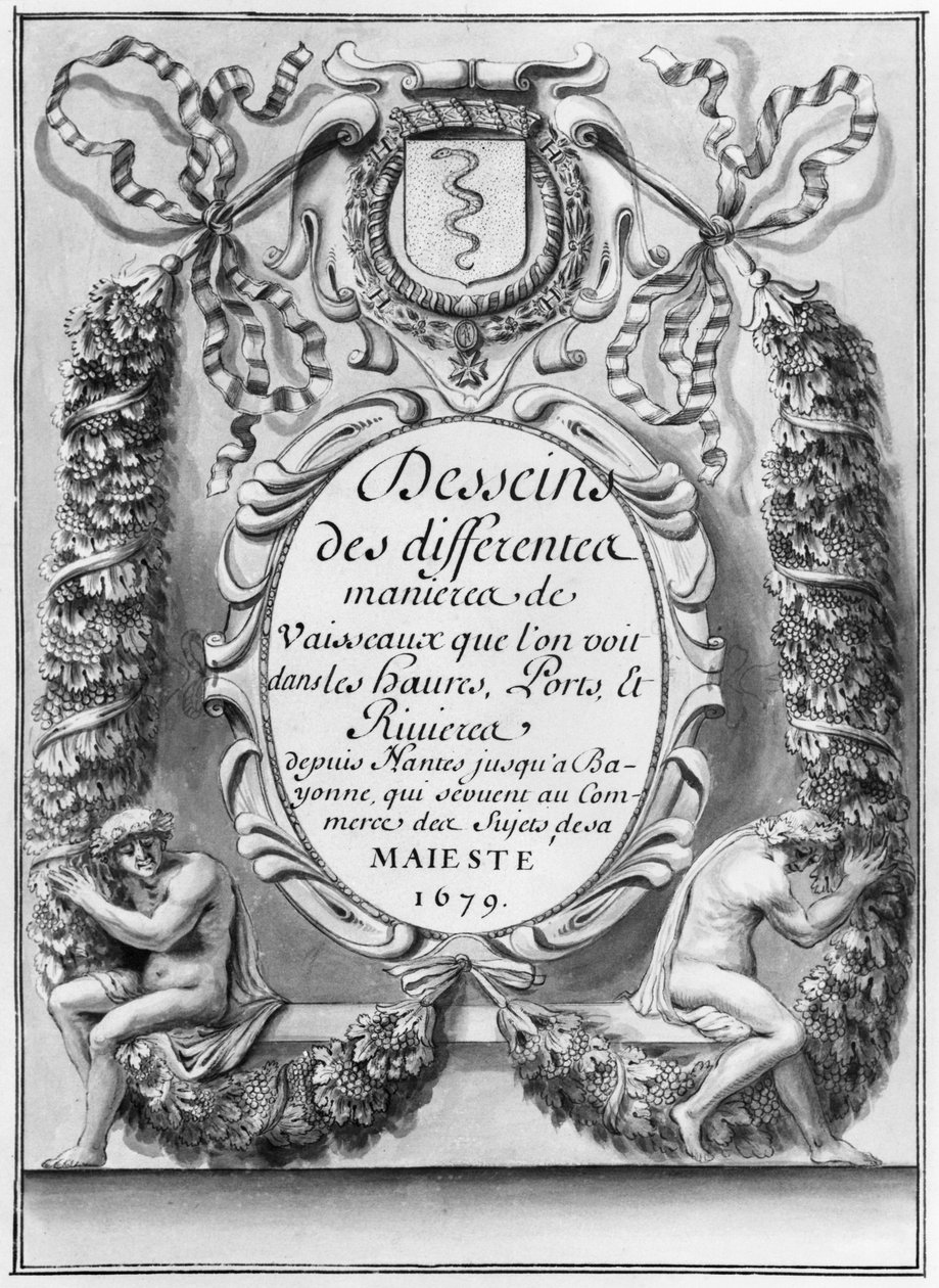 واجهة إلى تصاميم طرق مختلفة للسفن ... من نانت إلى بايون ... ، 1679 بواسطة المدرسة الفرنسية