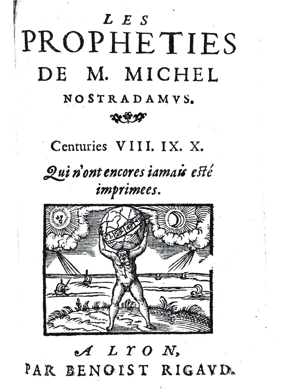 واجهة إلى نبوءات م. ميشيل نوستراداموس ، حانة. بواسطة Benoist Rigaud ، 1568 بواسطة المدرسة الفرنسية