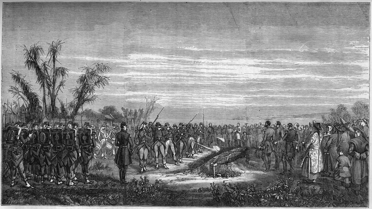 جنازة الجنرال إدوارد كولينو (1810-1861) في Tsien Tsin (الصين) ، 15 يناير بواسطة المدرسة الفرنسية