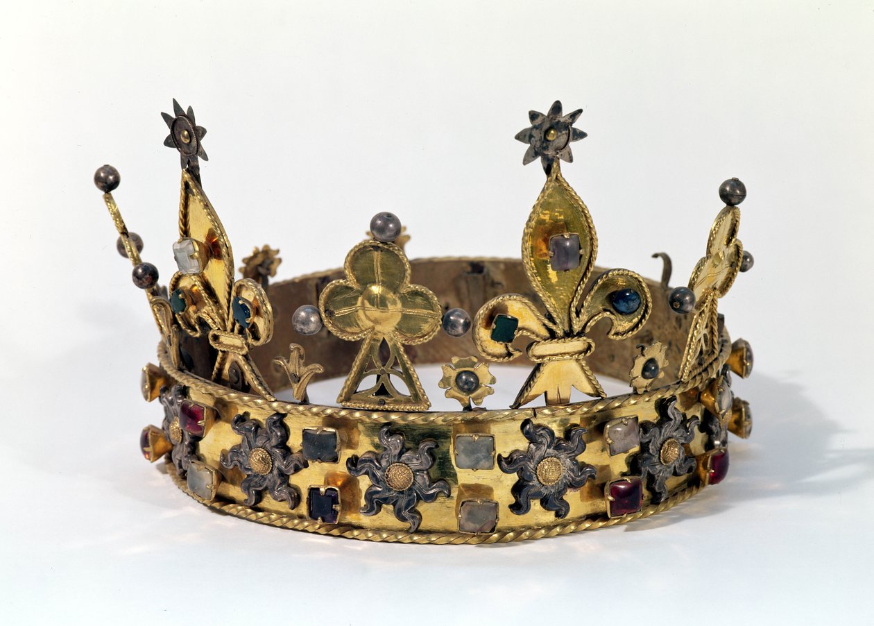 التاج الجنائزي لفيليب من فرنسا (1342-1404) 1404 (الذهب واللؤلؤ والأحجار الكريمة) بواسطة المدرسة الفرنسية