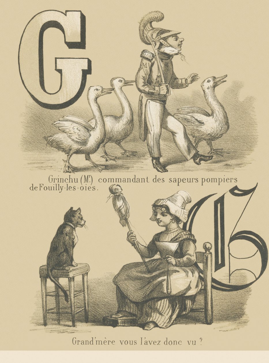 G: Grinchu (السيد) قائد رجال الإطفاء Fouilly-les-Oies - Grand&39;Mere هل رأيته؟ بواسطة المدرسة الفرنسية