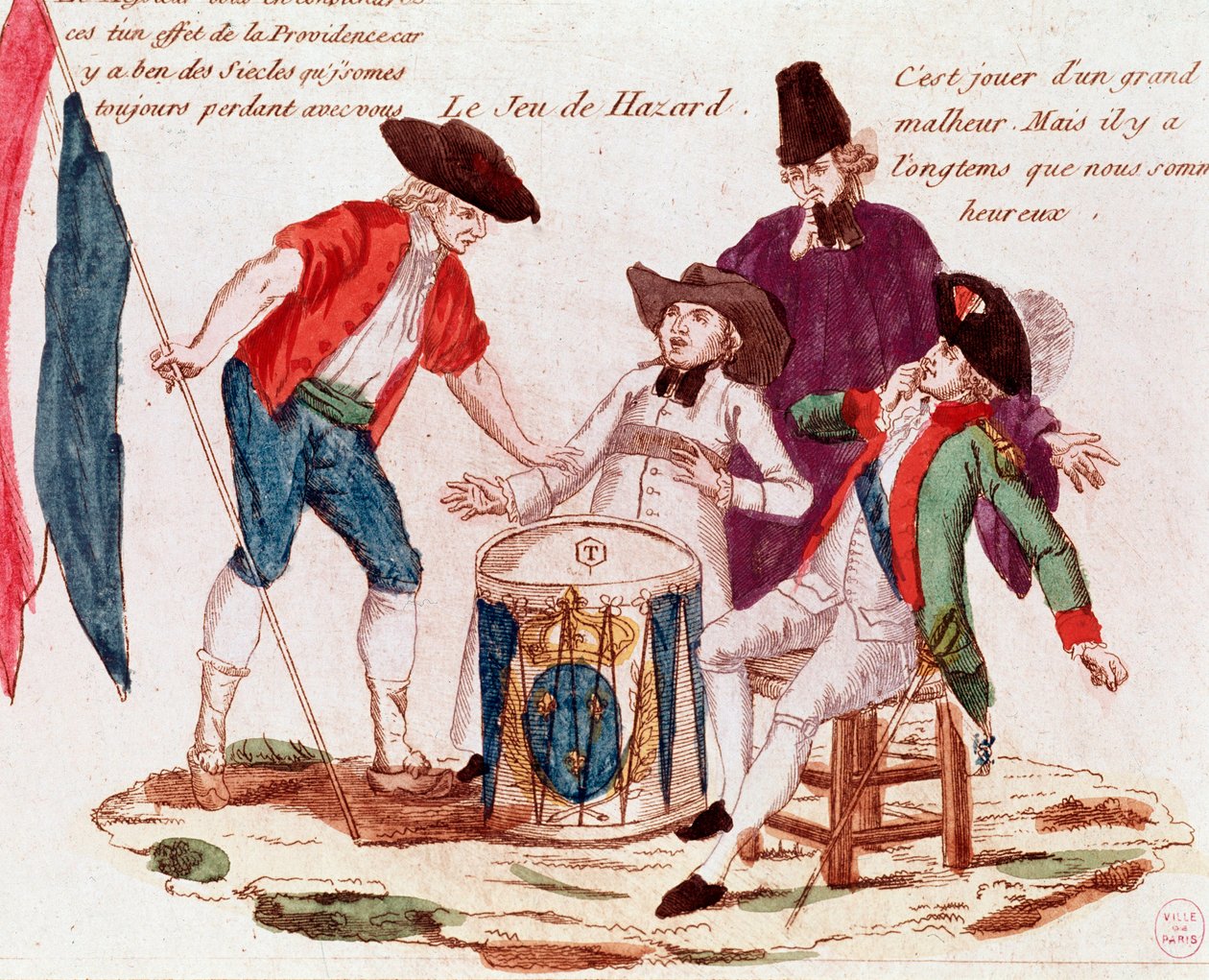 لعبة الحظ لعبت من قبل Three Estates (رجال الدين ، المستويات والنبلاء) (النقش ، أواخر القرن الثامن عشر) بواسطة المدرسة الفرنسية