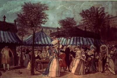 ممشى الحديقة في القصر الملكي ، باريس ، حوالي عام 1810 (حجر ملون) بواسطة المدرسة الفرنسية