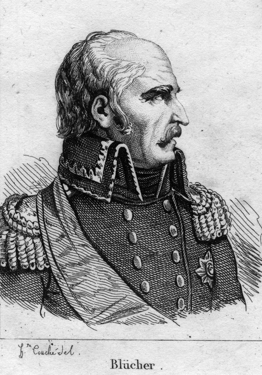 جبهارد ليبرخت ، الأمير بلشر فون والشتات (1742-1819) ، ماريشال بروسي. نقش القرن التاسع عشر. بواسطة المدرسة الفرنسية