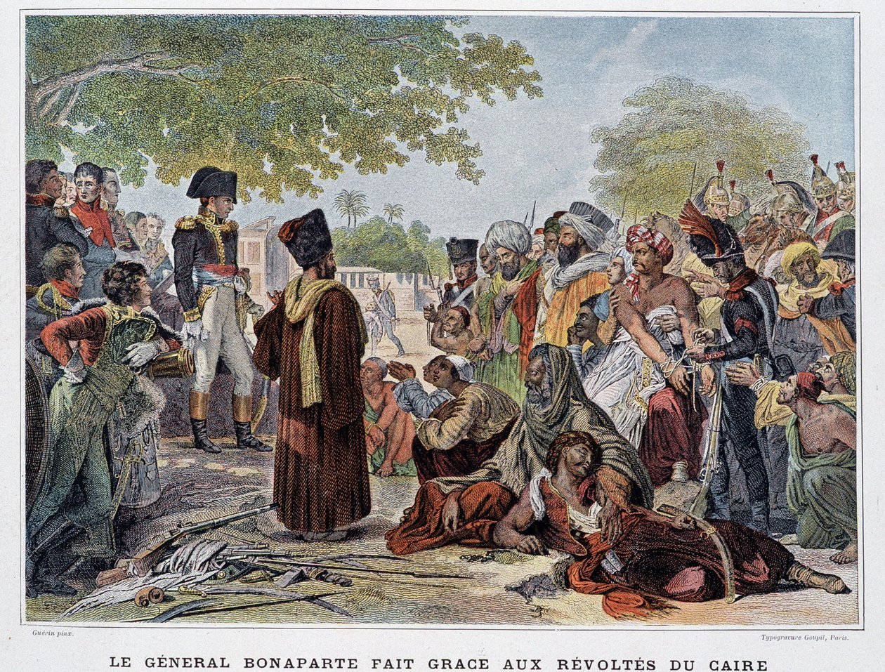 General Bonaparte made thanks to the revolts of Cairo - in “Victoires et Conquêtes des Armees Francaises”, Paris, n.d. 19th century. بواسطة المدرسة الفرنسية