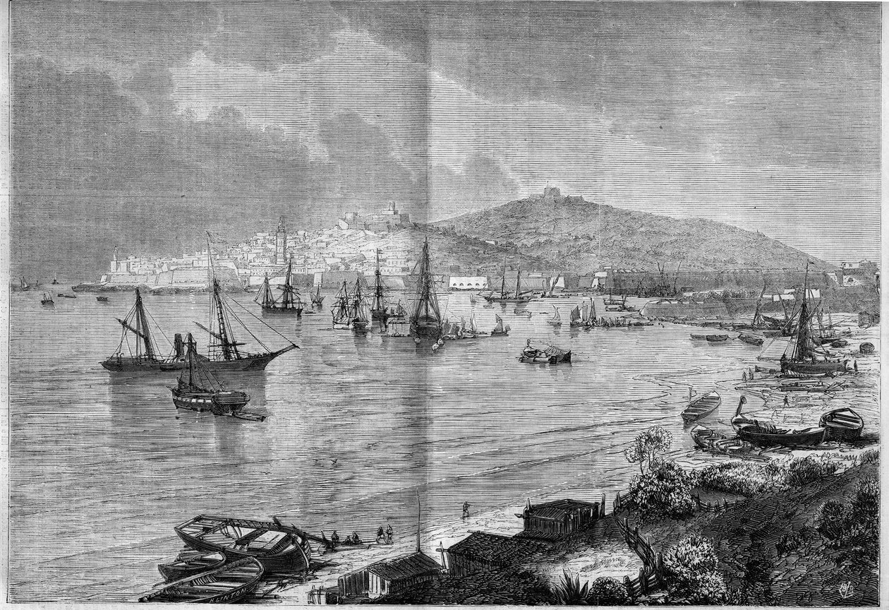 منظر عام لـ Gaete (Gaeta) ، إيطاليا بواسطة المدرسة الفرنسية