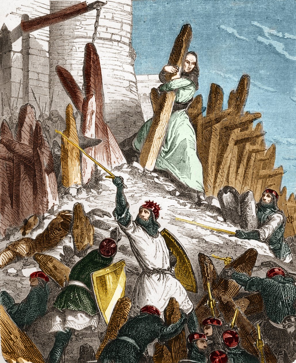 Geurre against Hugues du Puiset by Louis le Gros: Attack of the Chateau du Puiset (الموجود في مقاطعة Eure-et-Loir) من قبل قوات ملك فرنسا LOUIS VI le Gros في عام 1118. نقش في "Histoire De France En لوحات سنت بواسطة بول ليوجور بواسطة المدرسة الفرنسية