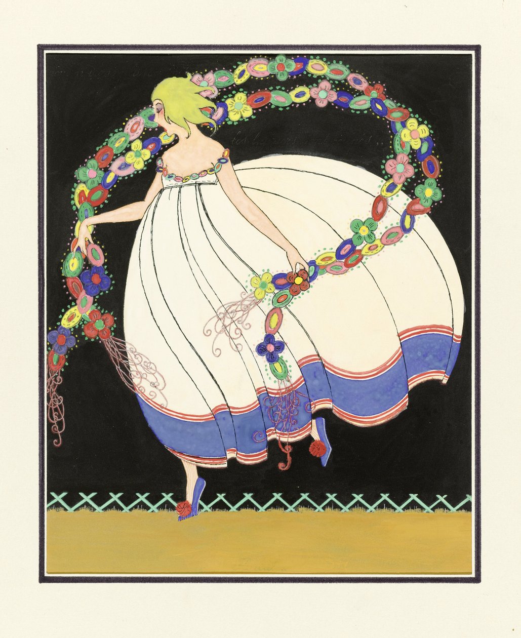 فتاة ترقص مع Double Garland ، حانة. 1920 بواسطة المدرسة الفرنسية