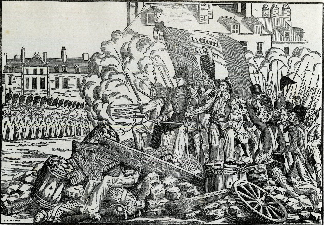 المعارك المجيدة التي لا تنسى في يوليو 1830 في منطقة قاعة مدينة باريس - ثورة 1830 - المعارك في أيام يوليو 1830 في باريس. بواسطة المدرسة الفرنسية