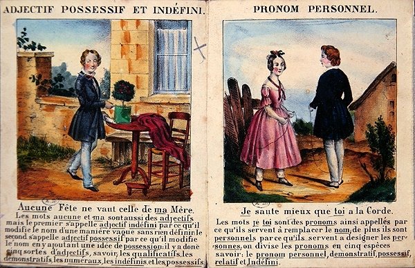 كتاب القواعد النحوية للأطفال. ج 1850 (لون ليثو) بواسطة المدرسة الفرنسية