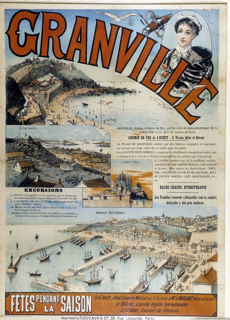 Granville - Western Railway Advertising Poster, late 19th century بواسطة المدرسة الفرنسية