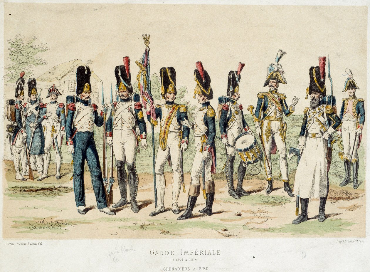 غريناديون قدم من الحرس الإمبراطوري لنابليون الأول (بين 1804 و 1814). نقش القرن التاسع عشر. باريس ، الفنون الزخرفية بواسطة المدرسة الفرنسية